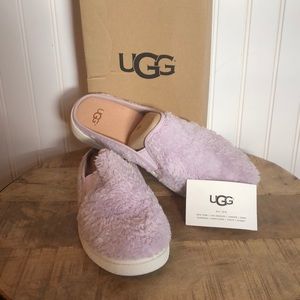 Brand New, faux fur, Lavender slip-on Uggs.